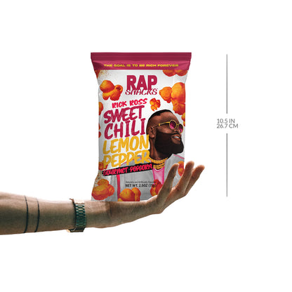 Rap Snacks Rick Ross Sweet Chili Lemon Pepper Popcorn 2.5 Oz Bags - Pack of 6
