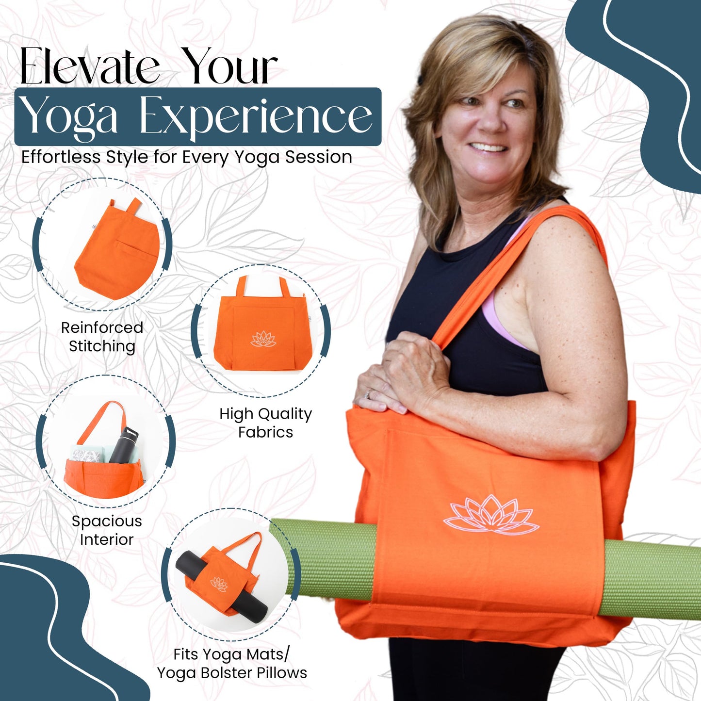 Yoga Mat Bag Carrier - Yoga Mat Bag for Women - Workout Bag for Women - Yoga Mat Holder - Gym Tote Bag for Women - Yoga Bag for Mat - Yoga Bags and Carriers Fits All Your Stuff - Yoga Mat Carrying Bag