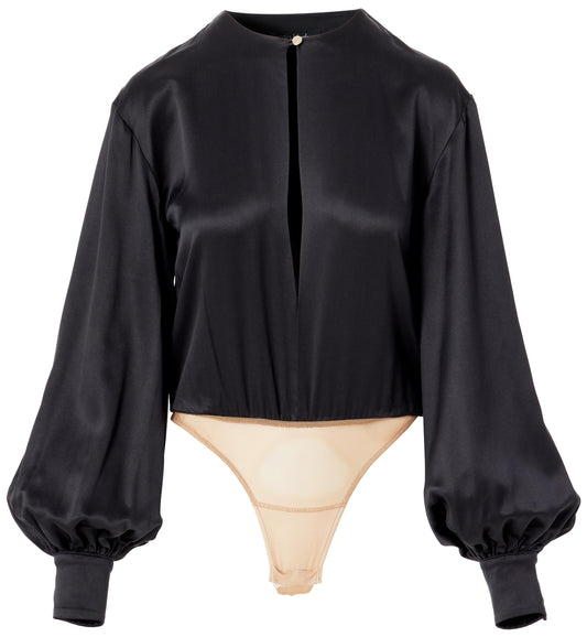 Sergio Hudson, Keyhole Body Blouse, XL, Onyx