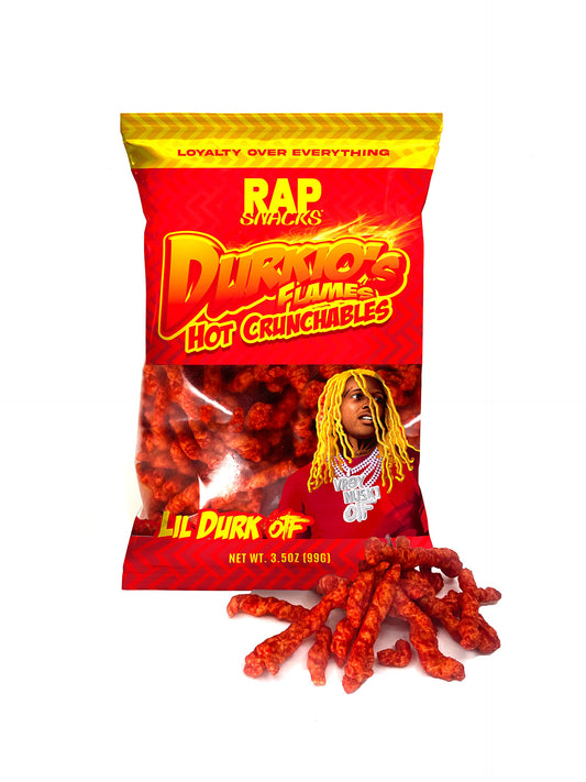 Rap Snacks Lil Durk Durkio's Flames Hot Crunchables 3.5 Oz Bags-Pack of 6 21 Ounce