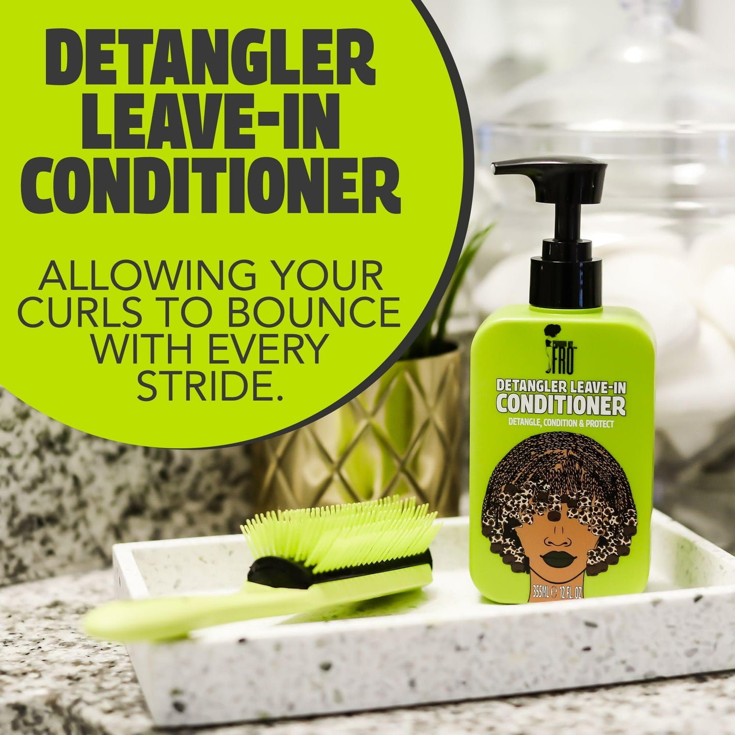 Pardon My Fro Detangler Leave In Conditioner - Moisturizing, Nourishing - for Textured Curly Hair - 12 fl oz