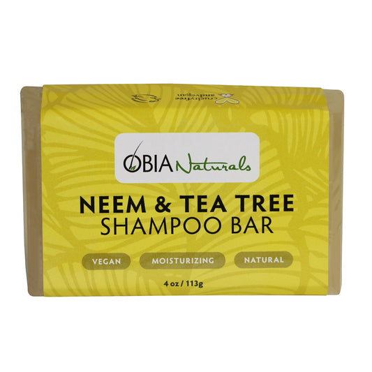 OBIA Naturals Neem Oil & Tea Tree Oil Solid Shampoo Bar for All Hair Types - Vegan, Sulfate Free, Silicone Free, Paraben Free, Phthalate Free, Eco-Friendly; Handmade in USA, 4 oz