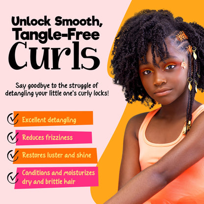 CurlyKids Textured Hair Care Set with Hair Detangler Spray, Kids Shampoo, Conditioner & Creme for Curly, Frizzy, & Wavy Hair | Sulfate & Paraben-Free Formula to Detangle, Hydrate, and Revitalize Curls