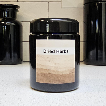 Artanis Home Customized Black Ultraviolet Glass Jar | Airtight Smell Proof Container | Personalized Gift for Tea Drinkers and Herb Storage, 250 ml 8 oz