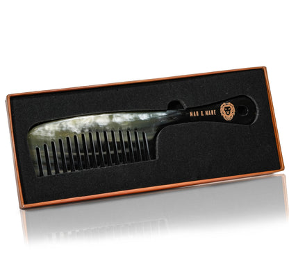 Premium Handmade 100% Oxhorn Anti-static Wide Tooth Detangling & Styling Comb for Women & Men