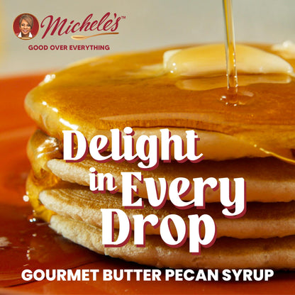 Michele’s Gourmet Butter Pecan Syrup | 13 Ounce Bottle | Good Over Everything! | Foodie Gift, Ice Cream & Desert Topping, Recipe ingredient, Condiment | Great on Lamb, Pork, Beef, Ribs & Much More!