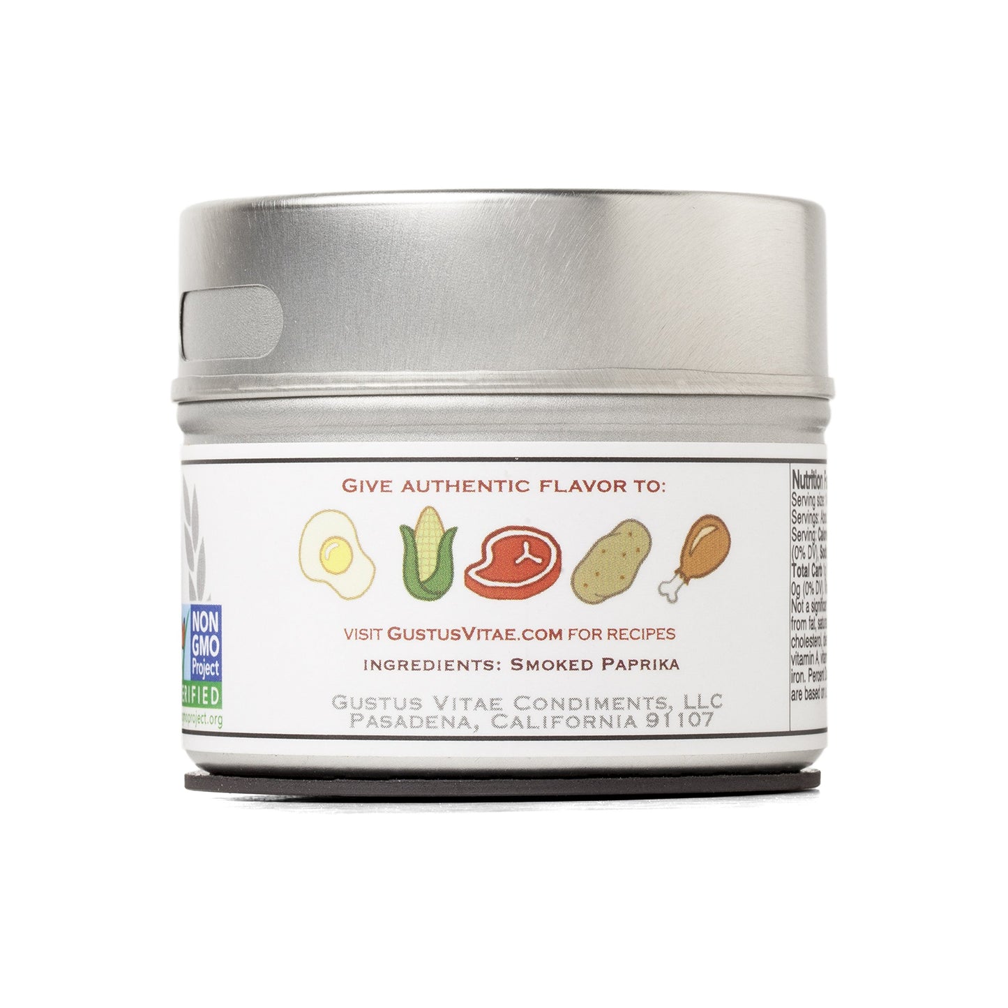 Smoked Spanish Paprika - Non GMO - Packed In Magnetic Tins - Sustainable Spice - Grown in USA - All Natural - Not Irradiated - Hand Crafted, Small Batch Seasoning- GLP-1 Friendly, All Natural - Gustus Vitae