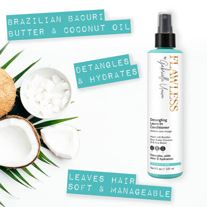Flawless by Gabrielle Union Detangling Leave-in Conditioner Spray with Shea Butter, Brazilian Bacuri Butter, 8 Oz