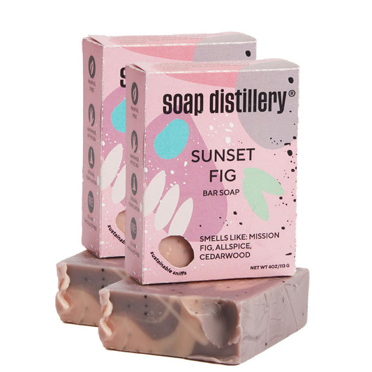 Soap Distillery Sunset Fig Bar Soap Two Pack - Fruity and Spicy Fragrance - Soap for Women - Soap for Men - Spicy and Fresh Fruity Scent