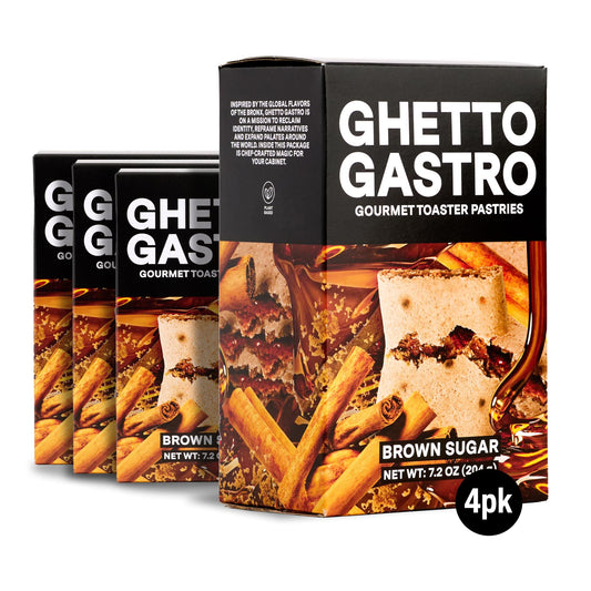 Ghetto Gastro Brown Sugar Toaster Pastries (4-Pack, 16-Bars) - Plant-Based, Vegan & Non-GMO Ingredients, Kosher Certified - Perfect for Breakfast or Snack