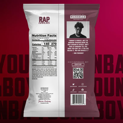 Rap Snacks YoungBoy Never Broke Again Louisiana Red Hot Potato Chips 2.5 Oz Bags - Pack of 6