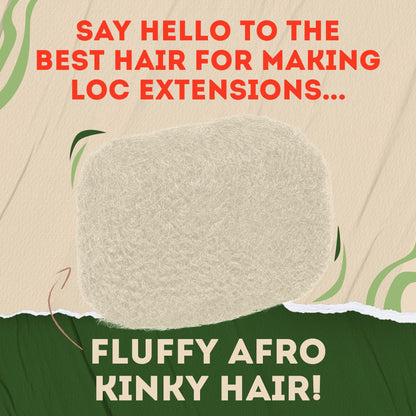 Locsanity Afro Kinky 100% Bulk Natural Human Hair - Braiding Hair for Dreadlocks, Loc Repair, Dreadlock Extensions, Twists, Braids - 8 Inches Long, 1 Oz 60 - Platinum Blonde