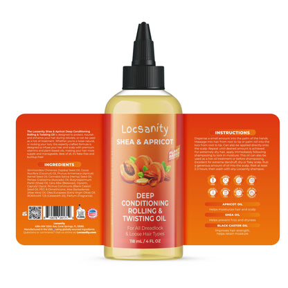 Locsanity Shea & Apricot Loose, Natural, Conditioning and Moisturizing Hair Butter - Strength & Growth Formula LOC (Leave in, Oil, Cream)