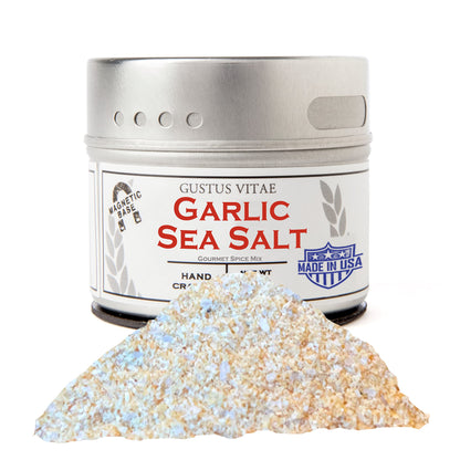 Classic Gourmet Garlic Sea Salt - Spice Mix - All Natural Blend - Non GMO - Handcrafted - Small Batch - Artisanal - Made in USA - Gustus Vitae - #63