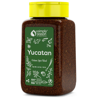 USimplySeason Yucatan (4.8 oz) - Mexican Recado Rojo Spice Blend for Grilling, Tacos, Marinades - Vegan, Non-GMO, Latin Flavors, Made in USA