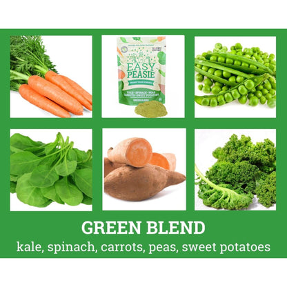 Easy Peasie Organic Veggie Powder Blends for Kids and Picky Eaters | Hidden Vegetable Powder Additive for Meals and Smoothies (3-Pack Pouches: Green, Red, and Original - each 2 oz)