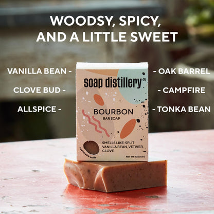 Soap Distillery Five Soap Bar Variety Pack - Tobacco Leaf (Beer + Cigarettes), Sweet Bourbon, Fresh and Clean Agave, Citrusy Limoncello, Sequoia - Soap for Women and Men, Pthalate free fragrance