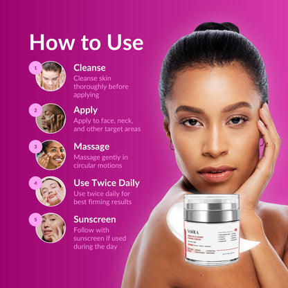 Nasola Hibiscus and Honey Firming Cream, Neck Firming Cream, Skin Tightening Cream, Skin Firming and Tightening Lotion for Face and Body, Anti-Wrinkle Facial Moisturizer with Collagen, 1.85 Oz/55ml