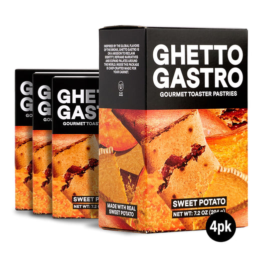 Ghetto Gastro Sweet Potato Toaster Pastries (4-Pack, 16-Bars) - Plant-Based, Vegan & Non-GMO Ingredients, Kosher Certified - Perfect for Breakfast or Snack