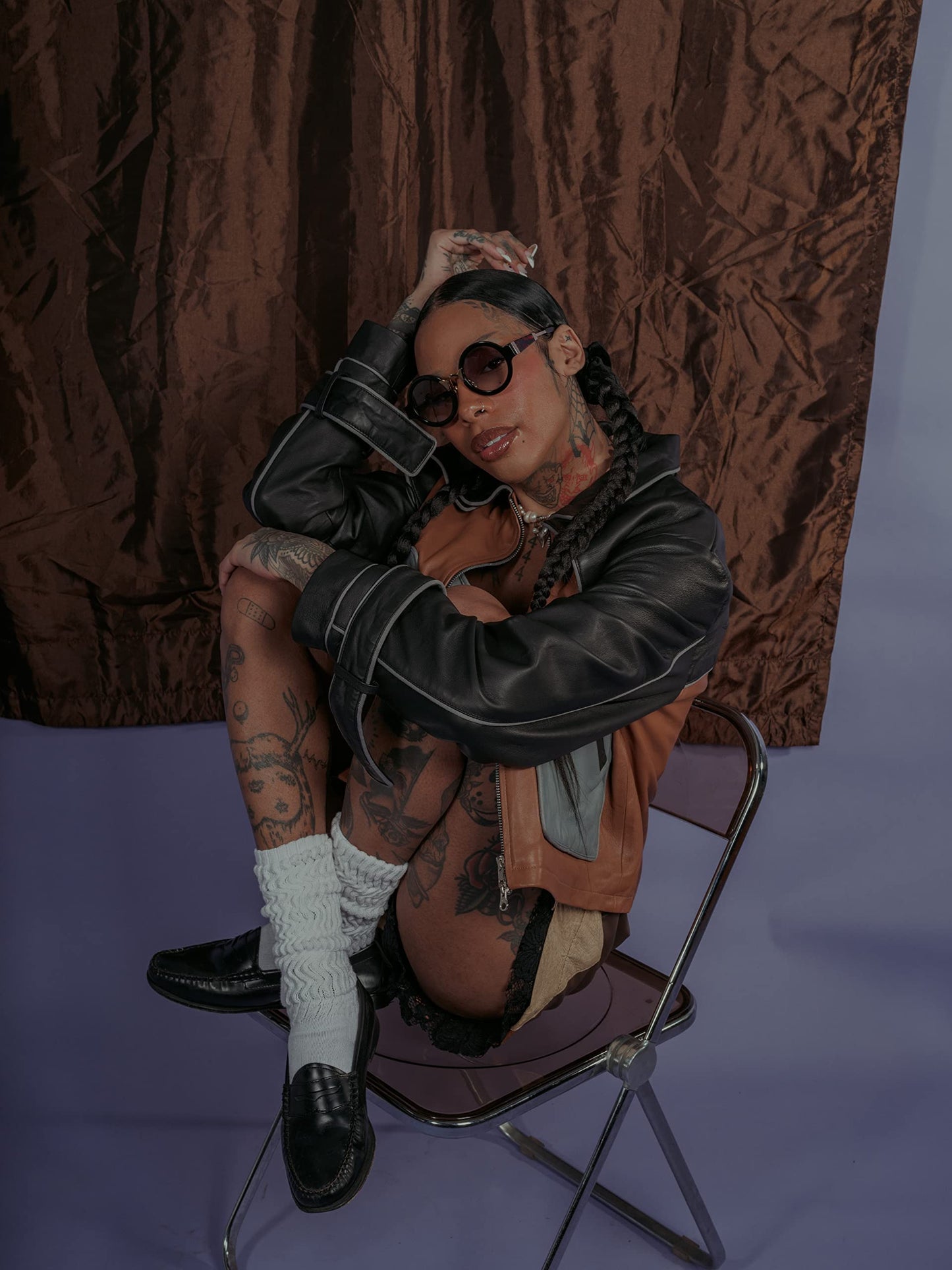 Coco and Breezy Pram Round Sunglasses, 203/Black/Tortoise/Gold, 48mm, 23mm, 145mm