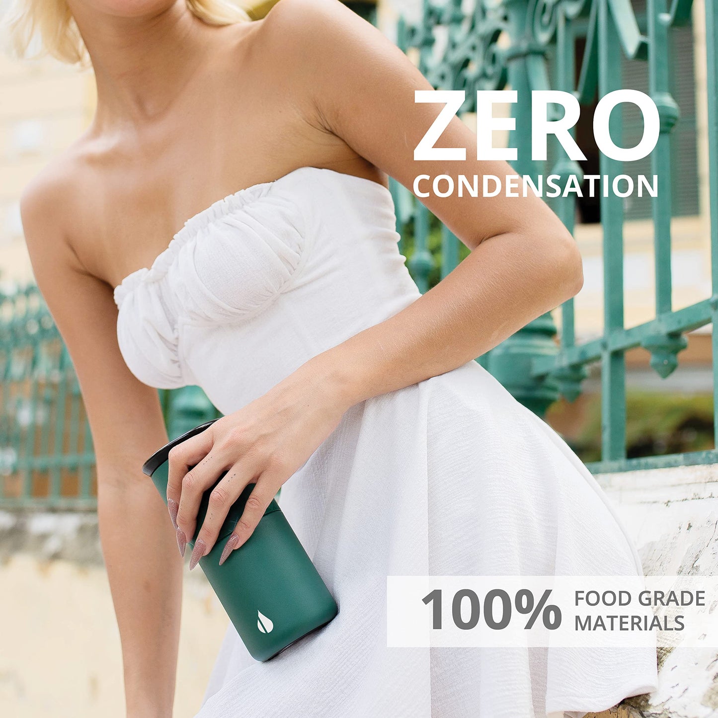 Elemental Artisan Insulated Tumbler, Triple Wall Coffee Travel Mug, Reusable Stainless Steel Coffee Tumbler with Ceramic Lid, Thermal Coffee Cups for Hot (6 Hrs) & Cold (18 Hrs), 16oz - Forest Green