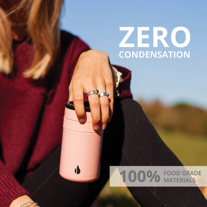 Elemental Artisan Insulated Tumbler, Triple Wall Coffee Travel Mug, Reusable Stainless Steel Coffee Tumbler with Ceramic Lid, Thermal Coffee Cups for Hot (6 Hrs) & Cold (18 Hrs), 12oz - Rose