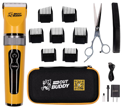 The Cut Buddy Clipper & Grooming Set for Men, Cordless Hair & Beard Trimmer, Quiet, Titanium Plated, Waterproof, Won’t Get Hot, Blades Stay Sharp