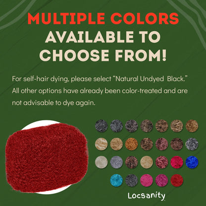 Locsanity Afro Kinky 100% Bulk Natural Human Hair - Braiding Hair for Dreadlocks, Loc Repair, Dreadlock Extensions, Twists, Braids - 8 Inches Long, 1 Oz