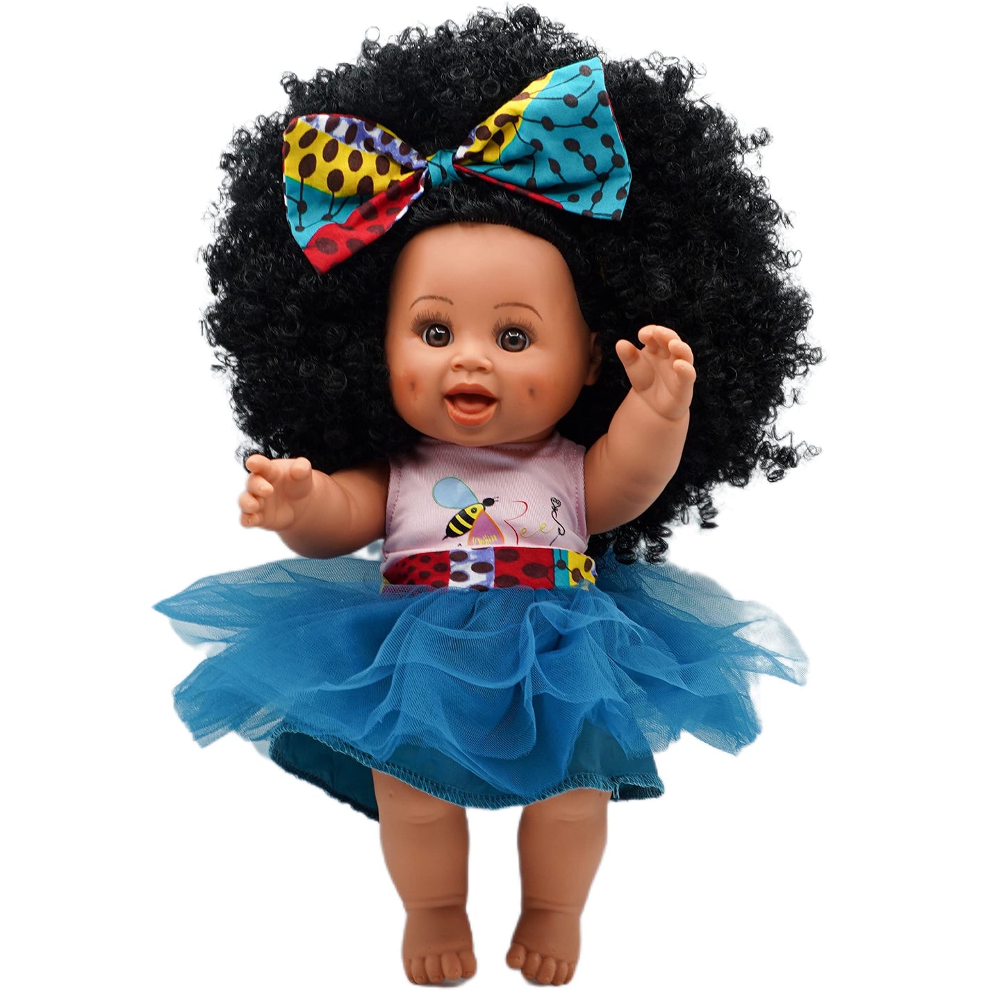 Orijin Bees Curly Swizzy Bee - 12 inch Black Doll, African American Doll, Biracial Doll, Ethnic Doll, Latino Doll, Curly Hair Doll
