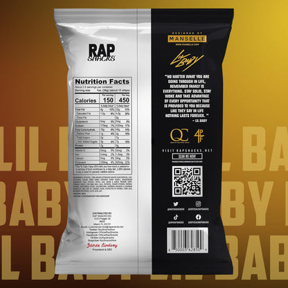 Rap Snacks Lil Baby Cheddar Cheese + Sour Cream Potato Chips 2.5 Oz Bags-Pack of 6