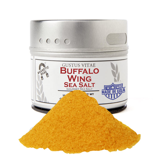 Buffalo Wing Sea Salt | Artisanal Spice Blend | Gourmet Seasoning | Handmade in Small Batches | All Natural, Non GMO | Made in USA | GLP-1 Friendly | Gustus Vitae | #28