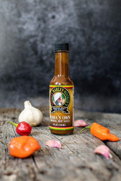 Mamas Own Original Hot Sauce by Cedella Marley Booker's Smilin Island -Habanero and Scotch Bonnet Peppers 1 Bottle 5 Ounce.