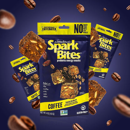 SPARK BITES - Coffee (Pack of 6) Allergen Free Vegan Healthy Energy Snack - A Steady Release of Wholesome Energy with NONE OF THE TOP 8 ALLERGENS - Vegan, Non-GMO, Gluten-Free