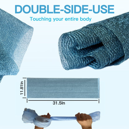 Exfoliating Washcloth, 6 Pieces Japanese Washcloth Exfoliating, Exfoliating Towel Sponge Loofah Exfoliating Body for Body Exfoliation Body Scrubber for Shower Cloth（GY, BLK, WH, YLW, PNK, BLU)