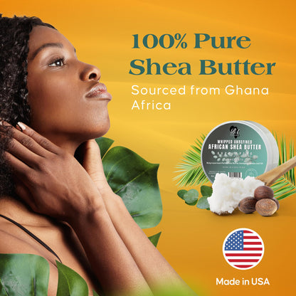 RA COSMETICS Whipped Shea Butter Eucalyptus – 6oz | 100% Pure and Natural African Shea Butter for Men & Women - Ultimate Handcrafted Moisturizer with Essential Vitamins for Radiant Skin & Hair