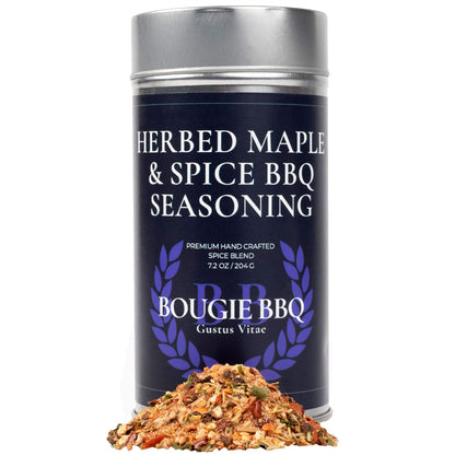 Herbed Maple & Spice BBQ Seasoning| Gourmet Seasoning, Artisanal Spice Blend | All Natural, Non GMO | Hand Crafted in Small Batches in USA | No MSG or Artificial Ingredients | GLP-1 Friendly | Sustainably Sourced, Ultra Premium Seasoning | Bougie BBQ | Gu