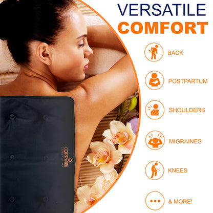 Coppure Copper Relief Large Gel Soft Flexible Medical Ice Packs for Injuries - Reusable Ice Pad Cold Pack for Back Pain, Migraine Relief Pad, Postpartum, Headache, Shoulder – 15” x 11” - 2 Pack