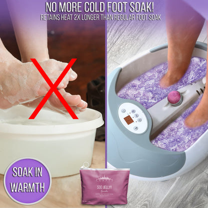 Crafts And The City SOO Jelly Pedicure Packs - Pedicure Foot Soak For Feet - Moisturizing Jelly Spa Pedi Soak - Foot Spa Bath Soak For Soaking - Pedicure Foot Gel (Lavender)