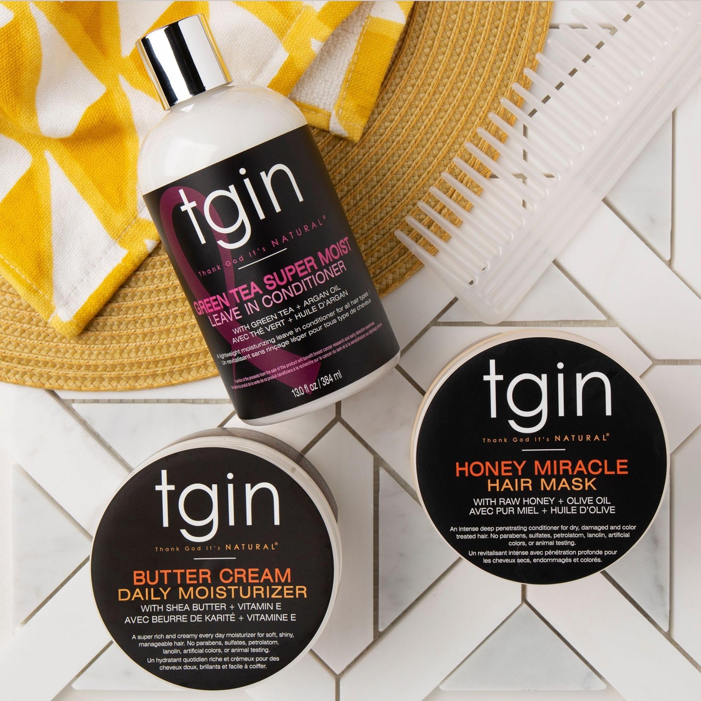 tgin Honey Miracle Hair Mask, 12 oz - Deep Conditioner for Natural, Dry, Curly Hair - Type 3c and 4c - Pack of 2