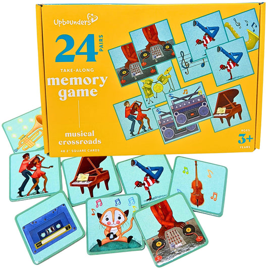 Upbounders- Musical Crossroads - Memory Matching Game for Toddlers - 24 Playing Card Pairs - Sweet Music Game Kids - Piano Singing - Ages 3+