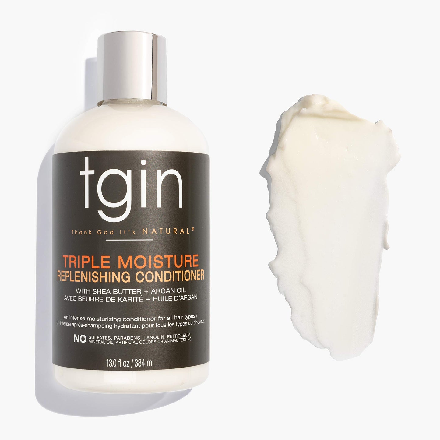 tgin Moisturizing Shampoo & Conditioner Duo for Curly, Coily and Wavy Hair, Sulfate Free, Moisturizes and Detangles Dry Hair, 13 oz (Set)