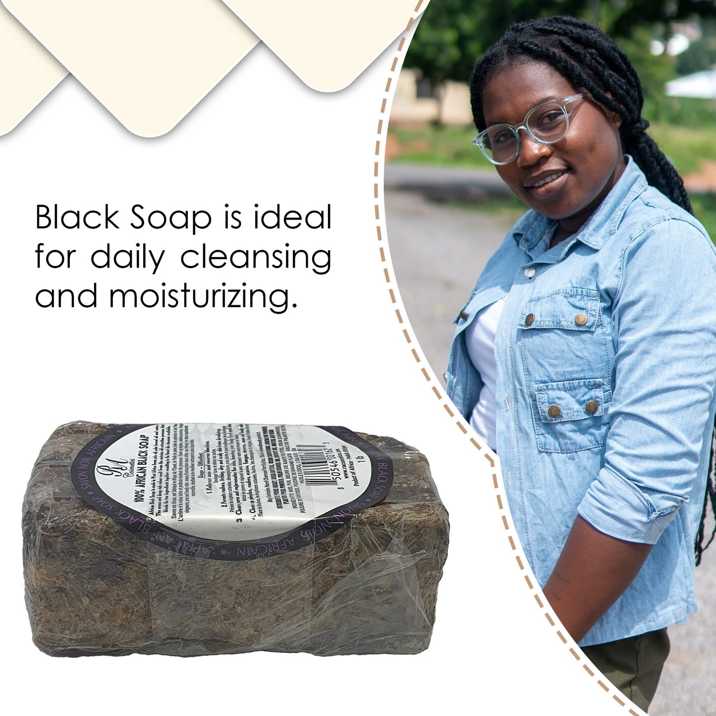 RA COSMETICS 100% Natural African Black Soap Bar 1lb