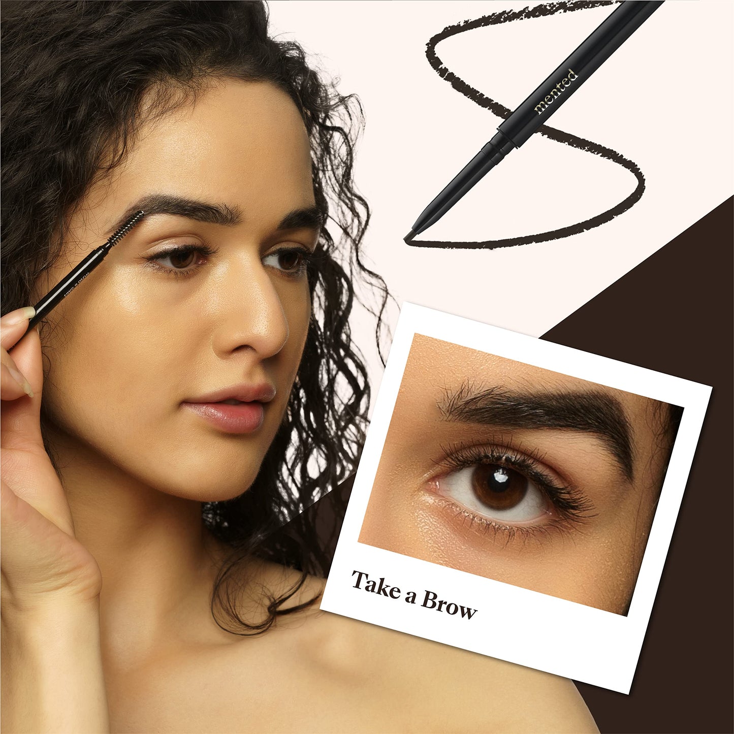 Mented Cosmetics | Everynight Eye Shadow Palette & Eyebrow Pencil Take A Brow (Black Brown)