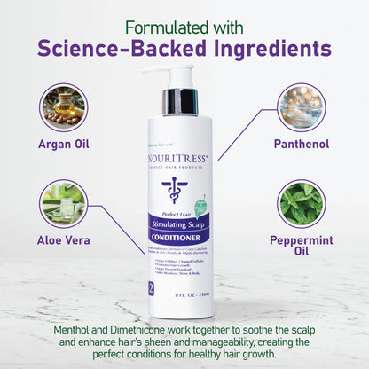 NouriTress Stimulating Scalp Conditioner - Deep Conditioner for Dry Scalp Treatment, Promotes Hair Growth, Nourishes & Strengthens Hair with Peppermint & Argan Oil, Reduces Split Ends & Breakage - 8oz