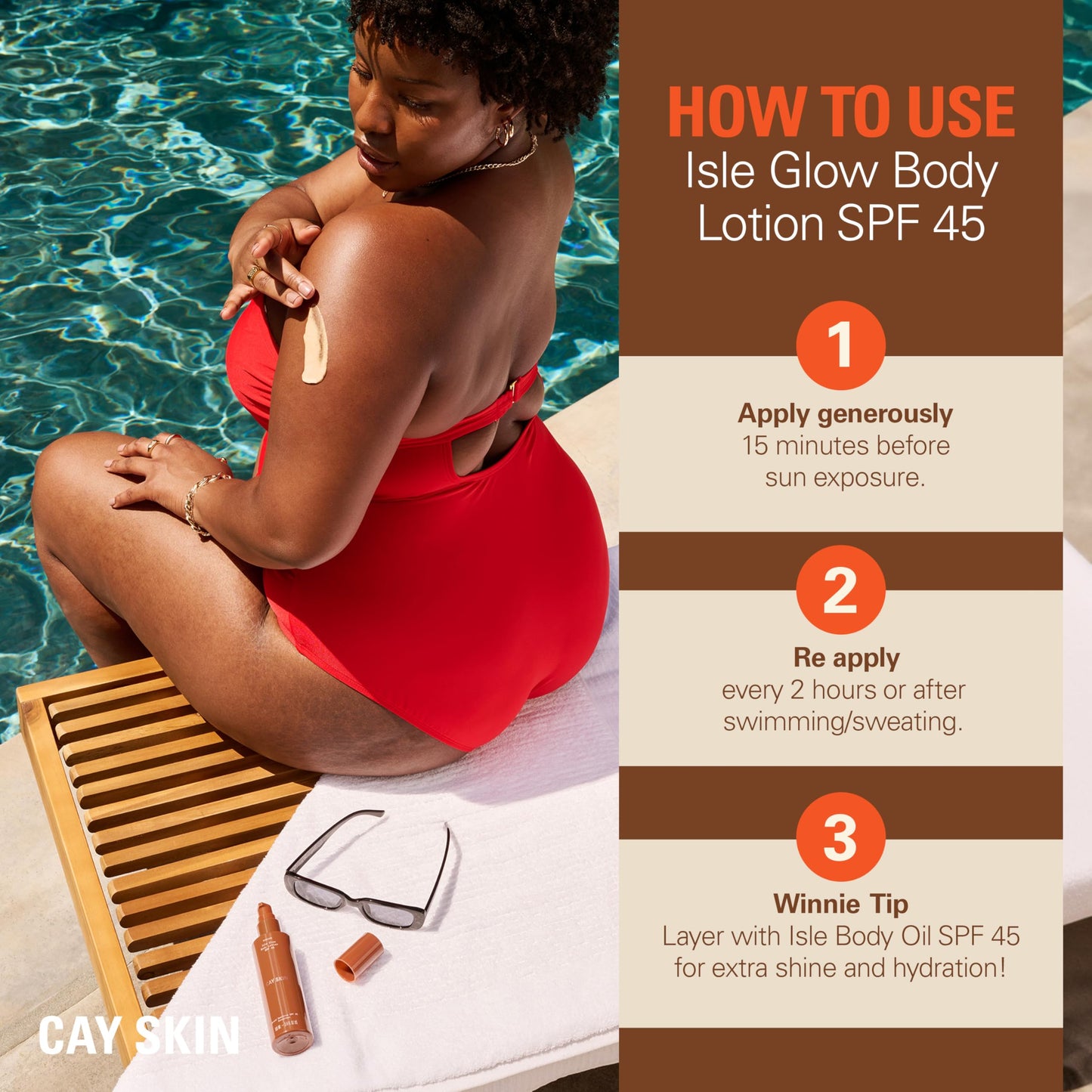 Isle Body Lotion with SPF 45 – Body Sunscreen w/Sea Moss, Hydrating Nectar, Cocoa Seed Butter, & More – Lightweight Vegan SPF for All Skin Types – 4 fl oz