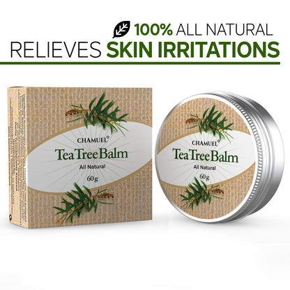 Chamuel Tea Tree Oil Balm -100% All Natural | Great Cream for Soothing Irritations like Rashes, Insect Bites, Folliculitis, Acne, Itches, Dry Heels, Cuticles, Saddle Sores and more!