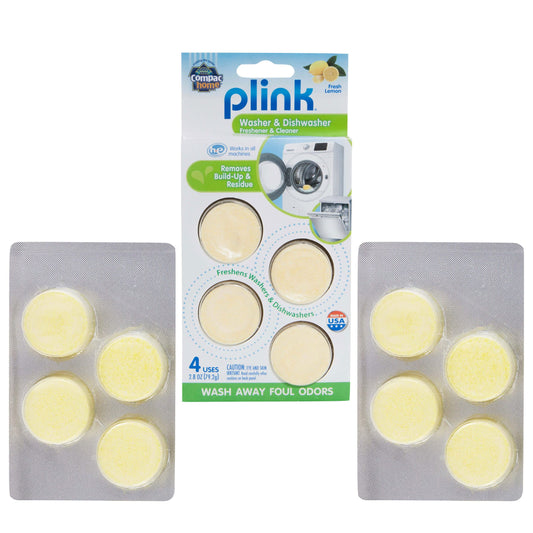 Compac Home Plink Appliance Freshener, Dishwasher, Washing Machine Cleaner, Water Activated, Fresh Lemon Scent, 12 Count