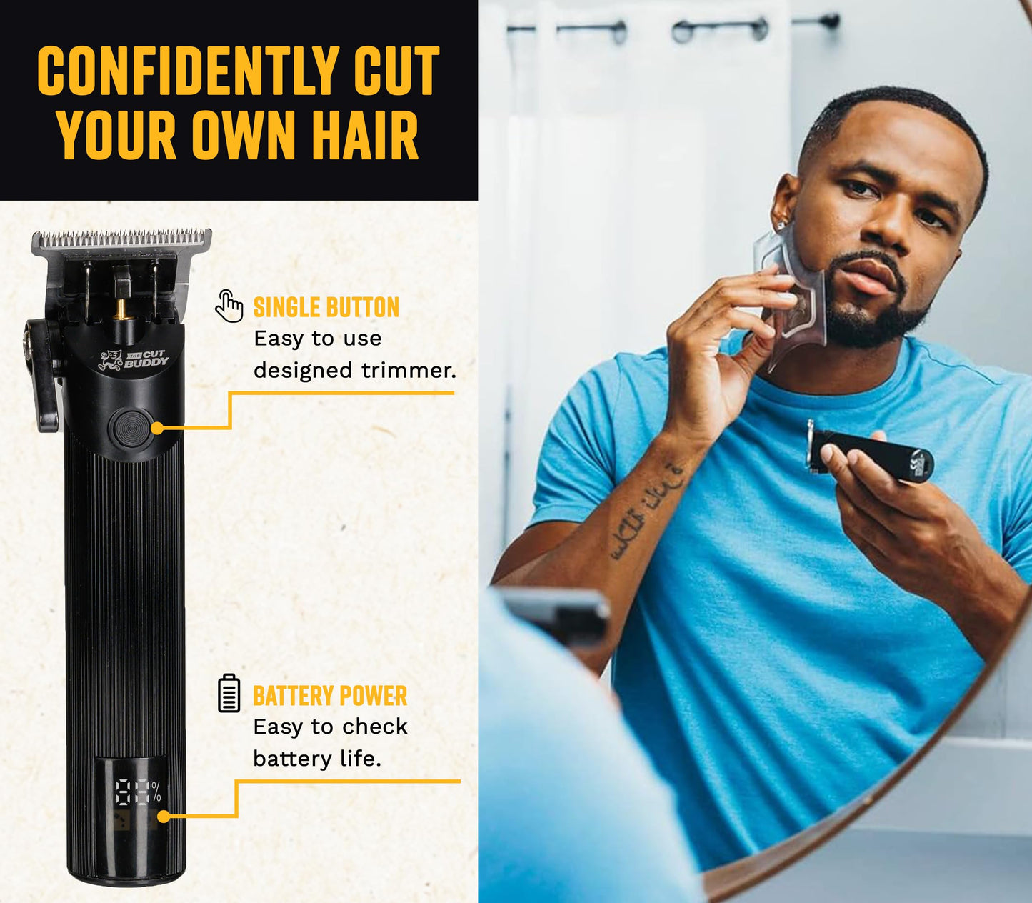 Cordless Trimmer with 4 Guards & Shaping Tool, Clippers Tool for Beginners & Men Shaping & Edging Hairline & Beard, Trim Buddy