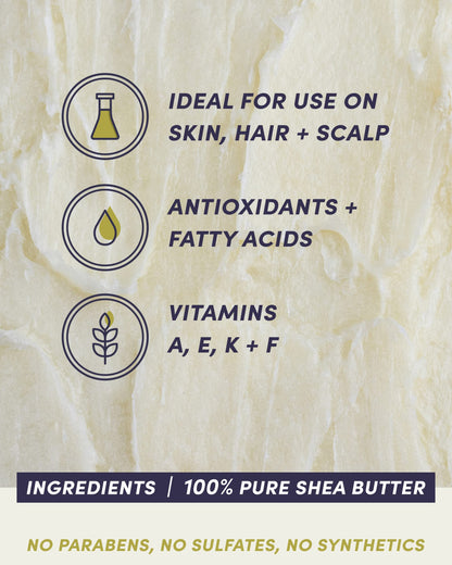 Eu'Genia Dermatological Formula Shea Butter (Fragrance-Free, 2oz), 100% Pure Unrefined Ghanaian Shea, Premium Face & Body Moisturizer for All Skin & Hair Types