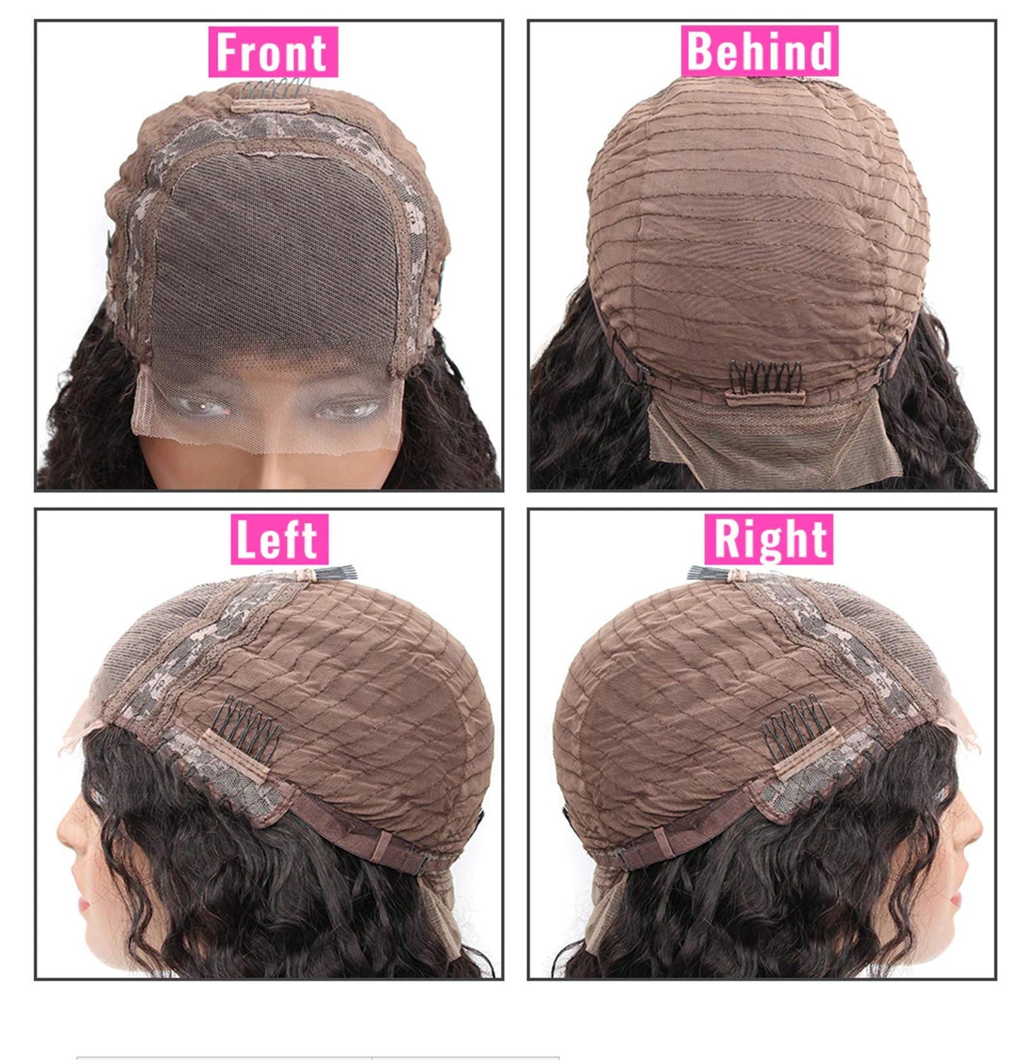 BLY Human Hair Lace Front Wig Deep Wave 4x4 Lace Closure HD Transparent Wigs for Women 180% Density Brazilian Virgin Hair Pre Plucked with Baby Hair Natural Black Color 20 Inch